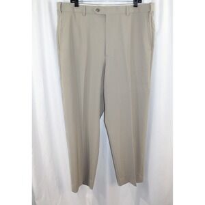 Austin Reed Mens Beige Flat Front Trouser Pants 38x30 Actual 36x27.5''